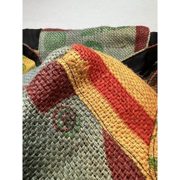 KayJayStyles Handmade Burlap Backpack Made in Nepal Multicolor - Picture 4 of 6